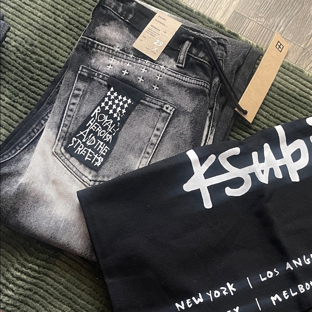 Ksubi Black and Gray Men's Straight Jeans